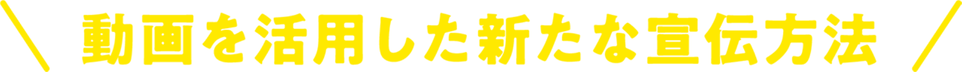 動画を活用した新たな宣伝方法